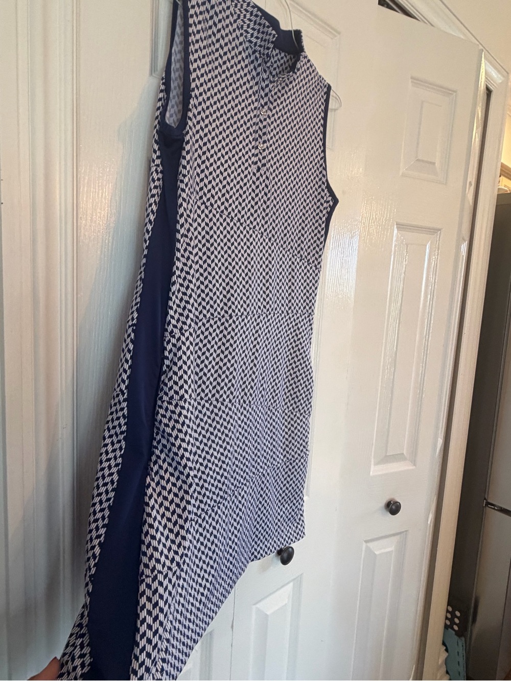 Golf - Tail Navy and White Sleeveless Geometric Shift Dress ideal for golf. - Picture 2 of 5